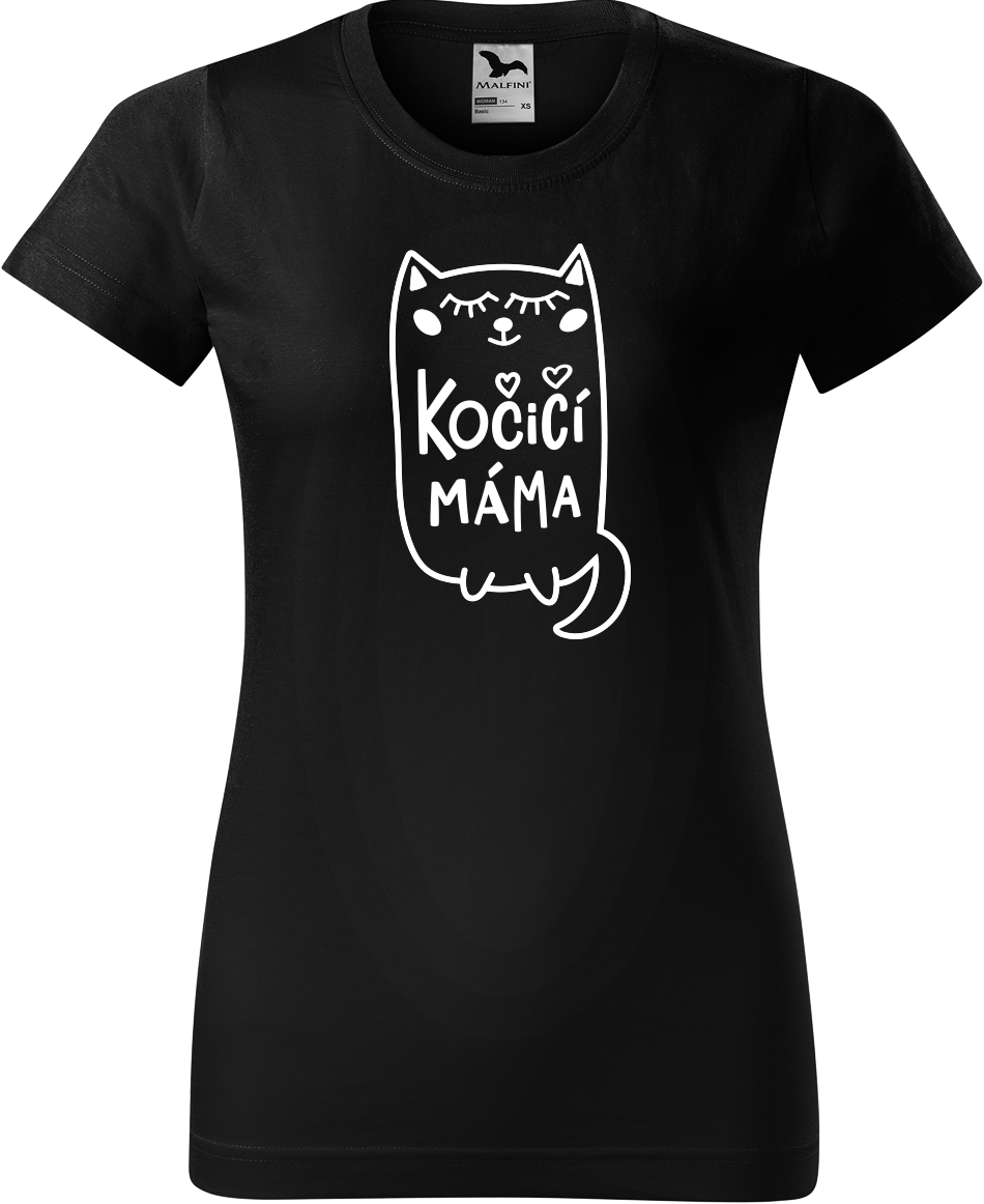 Tričko pro maminku - Kočičí máma Velikost: XL, Barva: Černá (01)