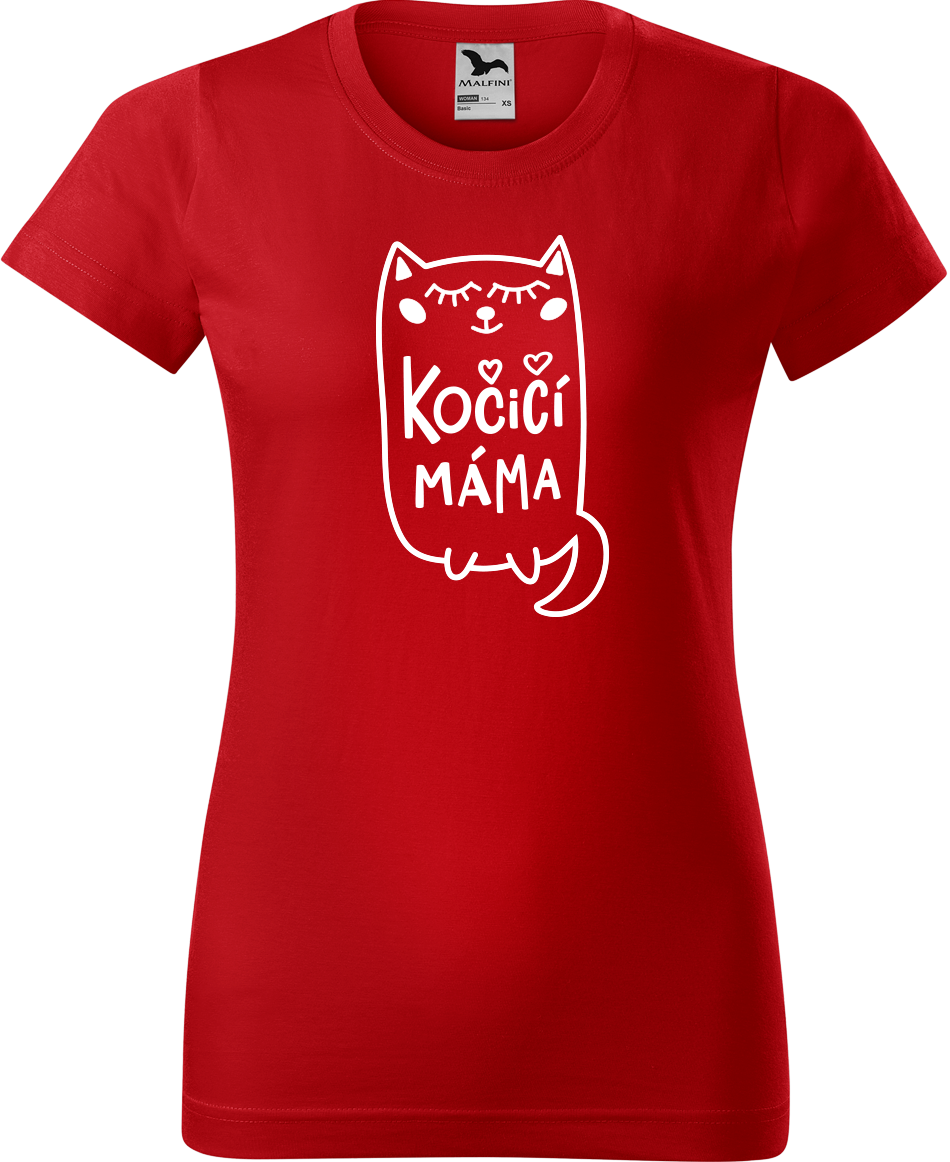 Tričko pro maminku - Kočičí máma Velikost: XL, Barva: Červená (07)