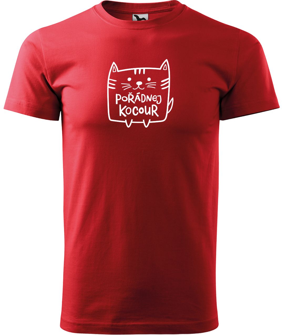 Pánské tričko s kočkou - Pořádnej kocour Velikost: XL, Barva: Červená (07)
