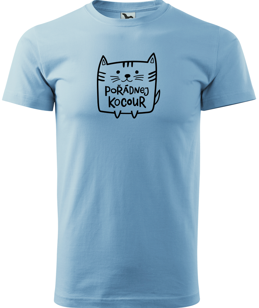 Pánské tričko s kočkou - Pořádnej kocour Velikost: S, Barva: Nebesky modrá (15)