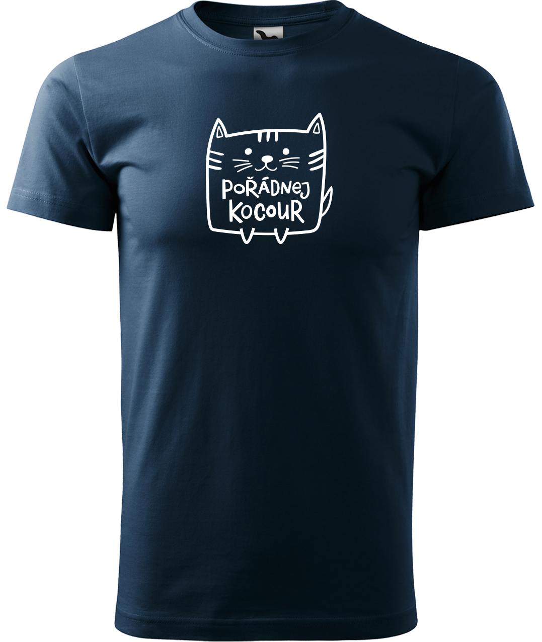 Pánské tričko s kočkou - Pořádnej kocour Velikost: 4XL, Barva: Námořní modrá (02)