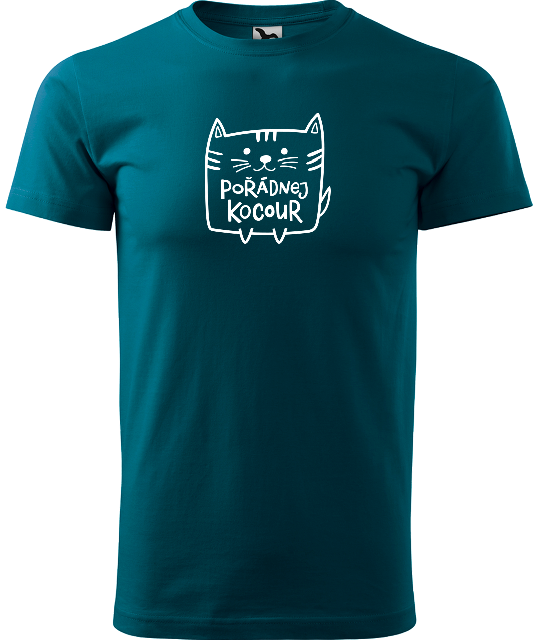 Pánské tričko s kočkou - Pořádnej kocour Velikost: XL, Barva: Petrolejová (93)