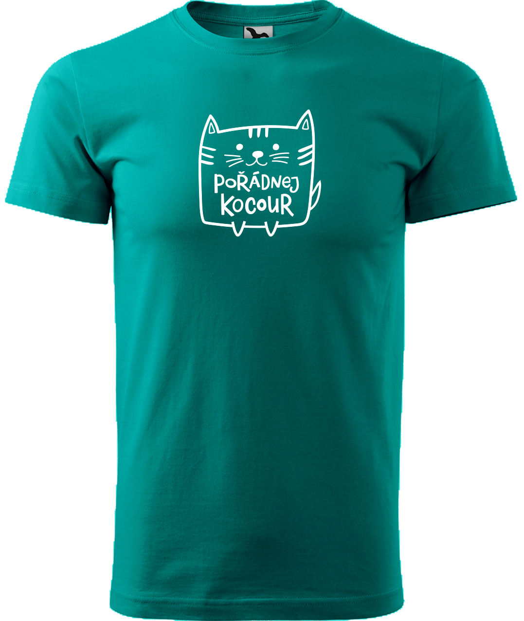Pánské tričko s kočkou - Pořádnej kocour Velikost: XL, Barva: Emerald (19)