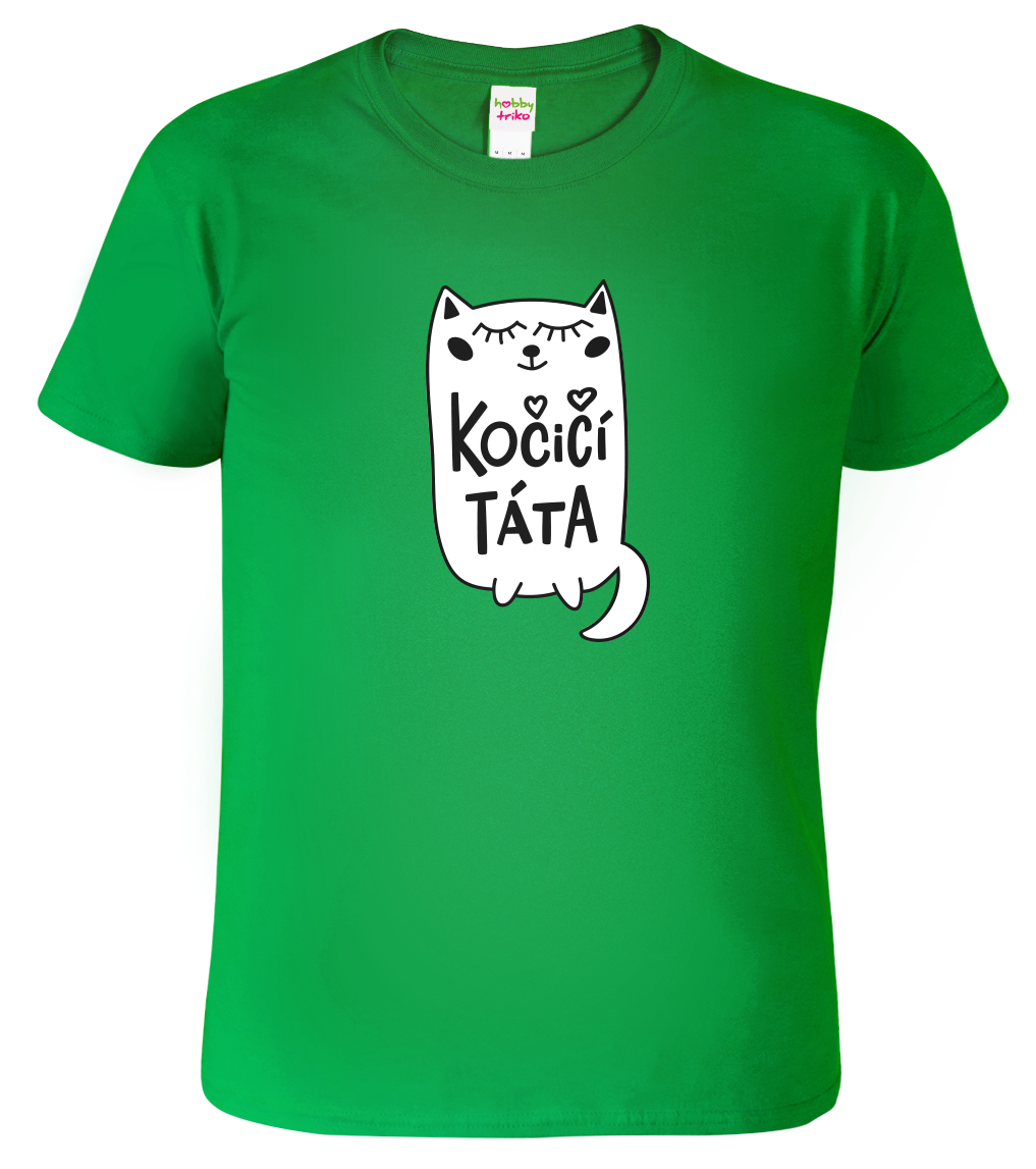 Tričko pro tátu - Kočičí táta Velikost: XL, Barva: Středně zelená (16)