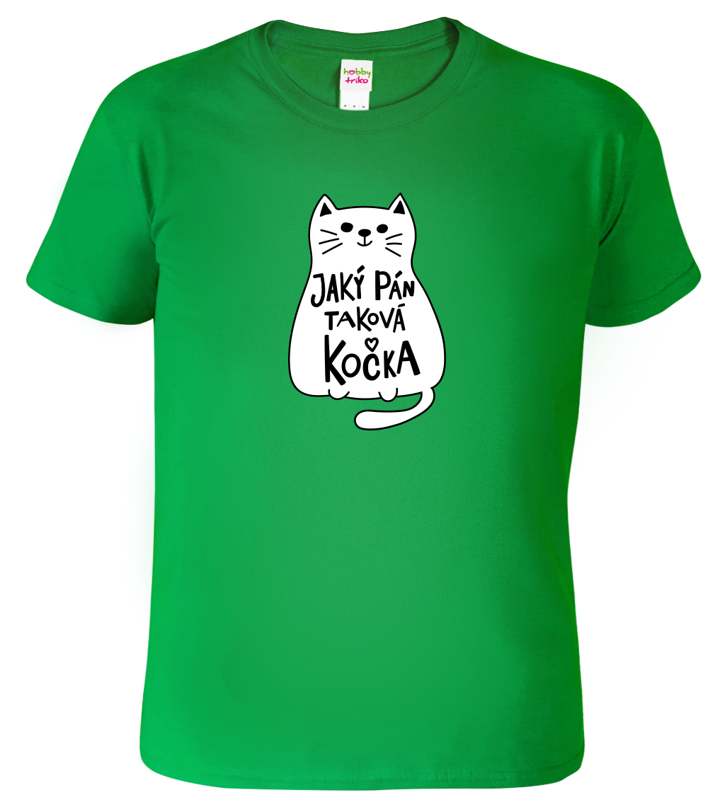 Pánské tričko s kočkou - Jaký pán, taková kočka Velikost: 4XL, Barva: Středně zelená (16)