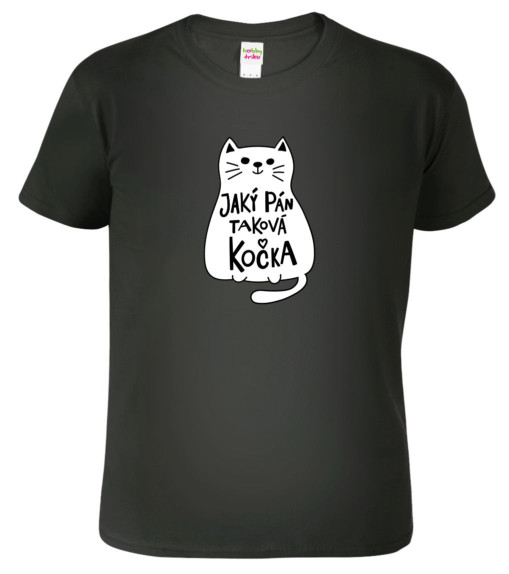 Pánské tričko s kočkou - Jaký pán, taková kočka Velikost: XL, Barva: Černá (01)