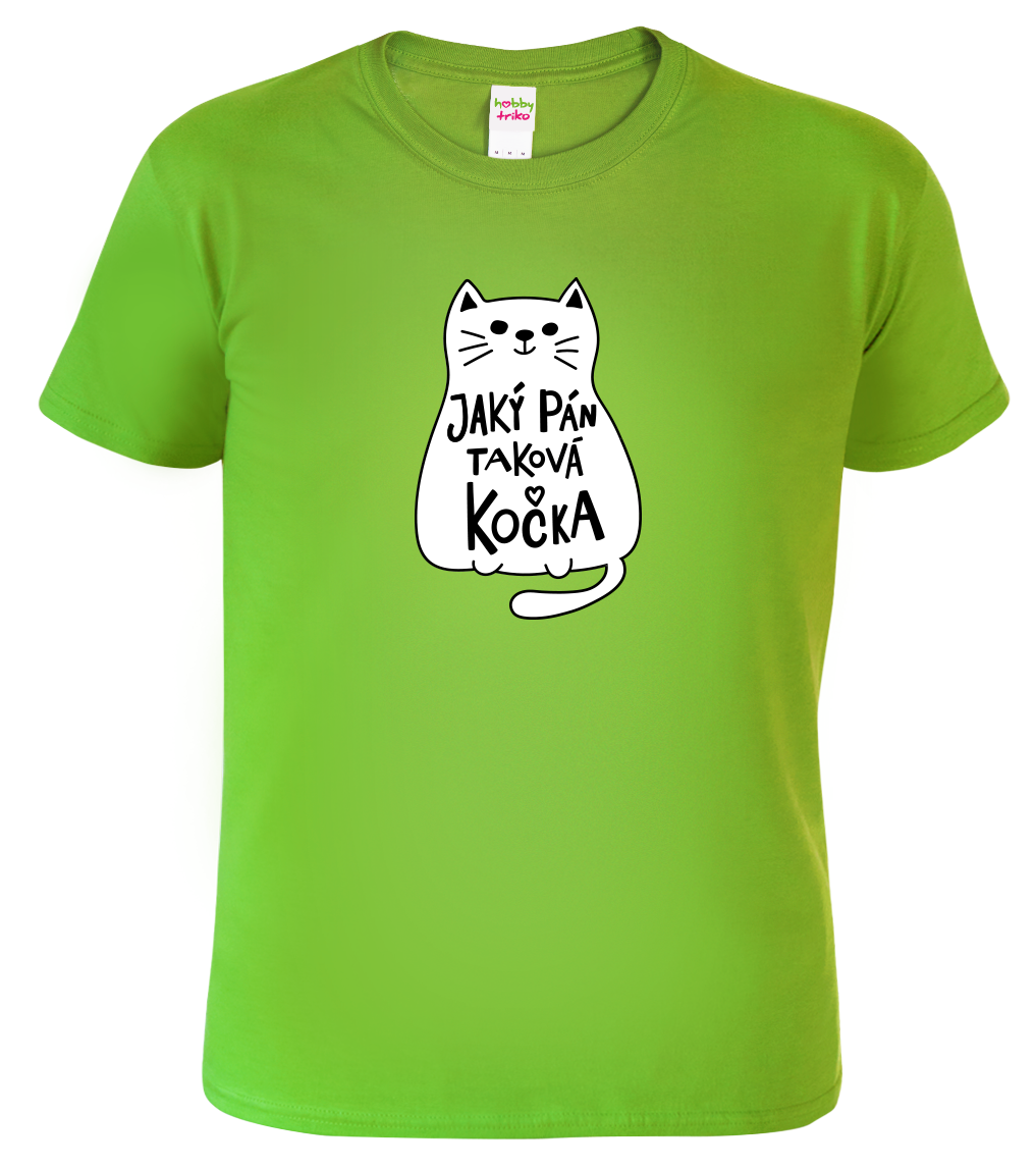 Pánské tričko s kočkou - Jaký pán, taková kočka Velikost: XL, Barva: Apple Green (92)