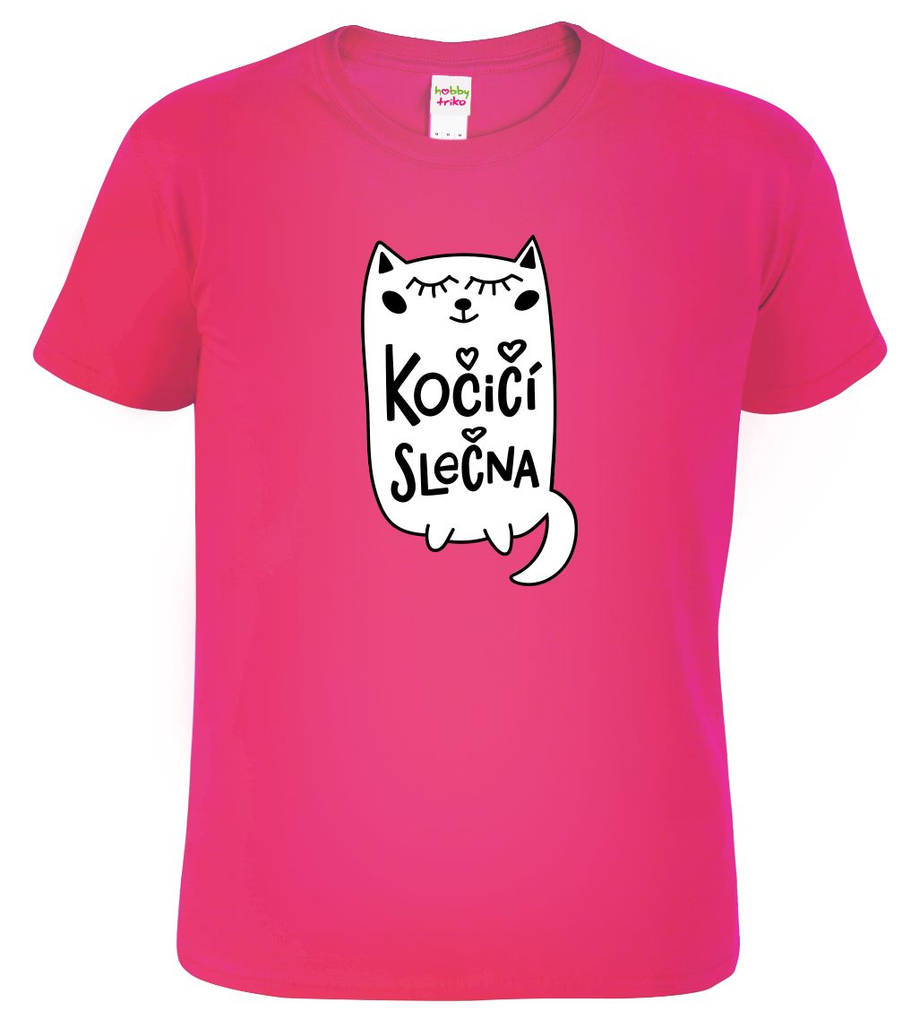 Dětské tričko s kočkou - Kočičí slečna Velikost: 6 let / 122 cm, Barva: Malinová (63)