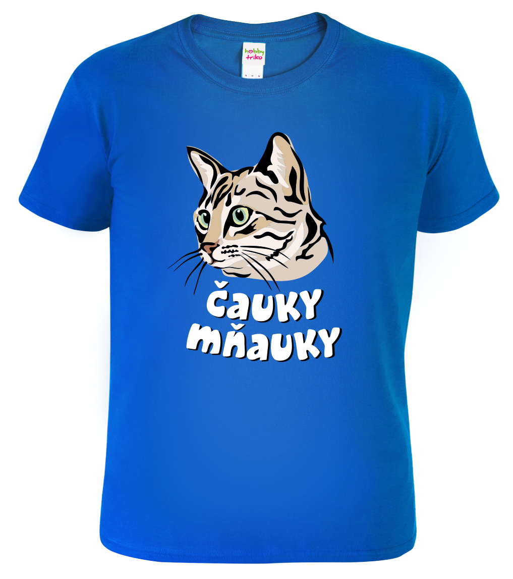 Dětské tričko s kočkou - Čauky mňauky Velikost: 6 let / 122 cm, Barva: Královská modrá (05)