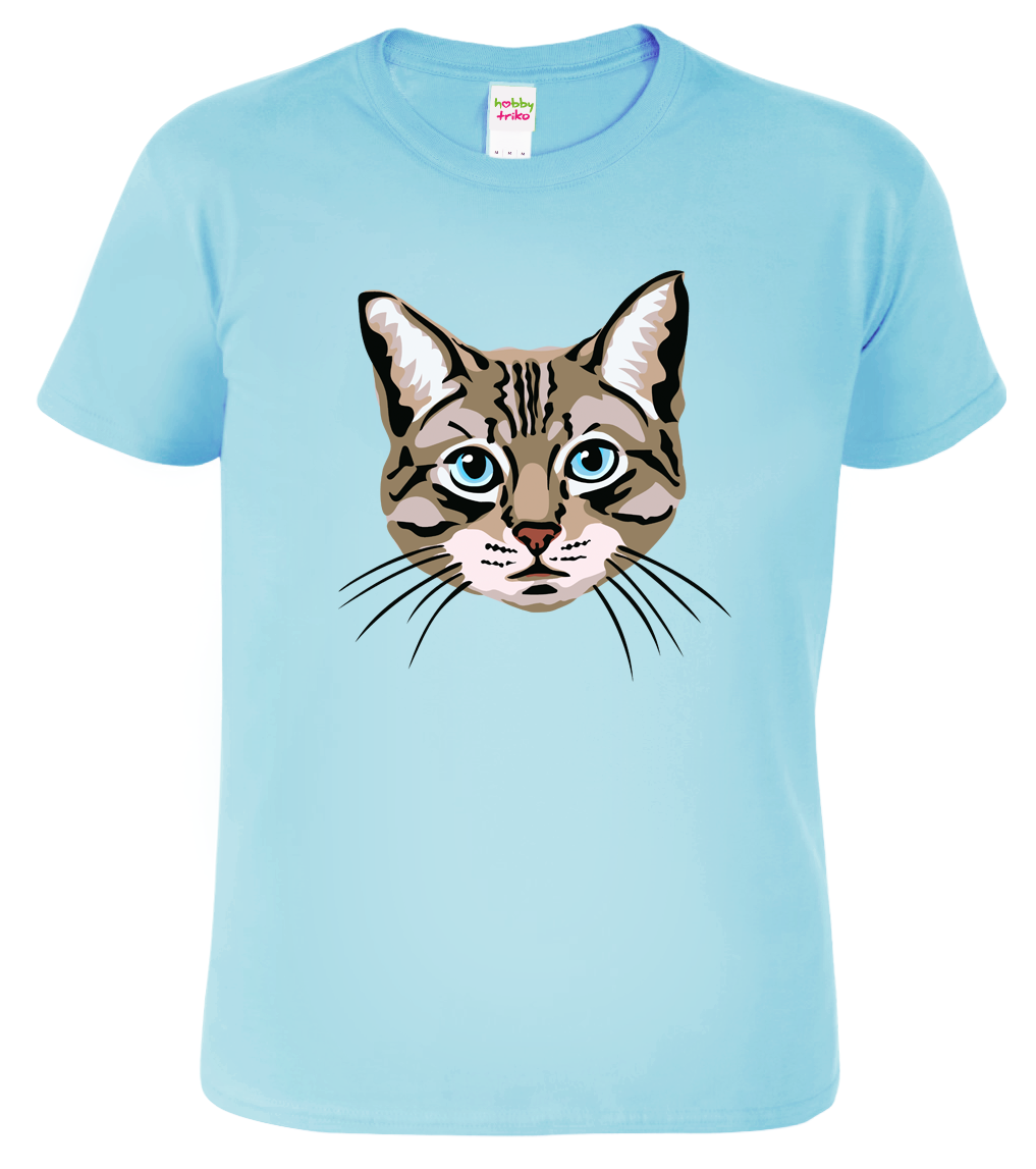 Dětské tričko s kočkou - Modroočka Velikost: 8 let / 134 cm, Barva: Nebesky modrá (15)