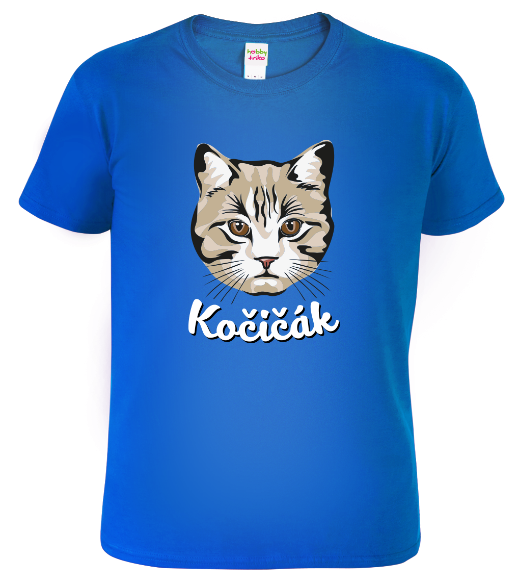 Dětské chlapecké tričko s kočkou - Kočičák Velikost: 6 let / 122 cm, Barva: Královská modrá (05)