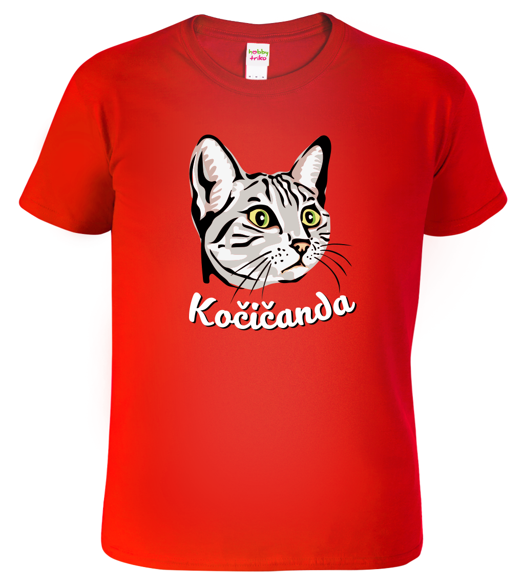 Dětské tričko s kočkou - Kočičanda Velikost: 12 let / 158 cm, Barva: Červená (07)