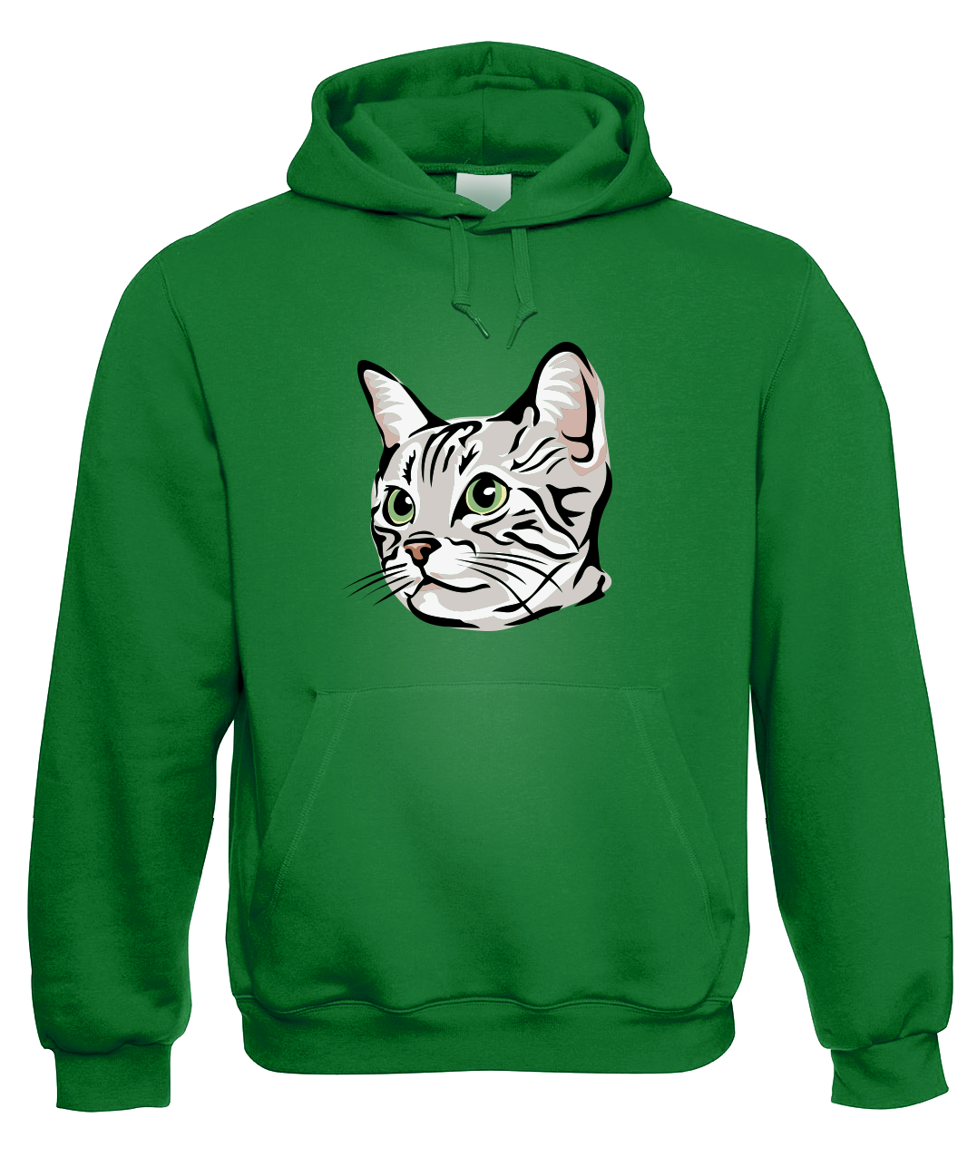 Mikina s kočkou - Zelenoočka Velikost: XL, Barva: Zelená