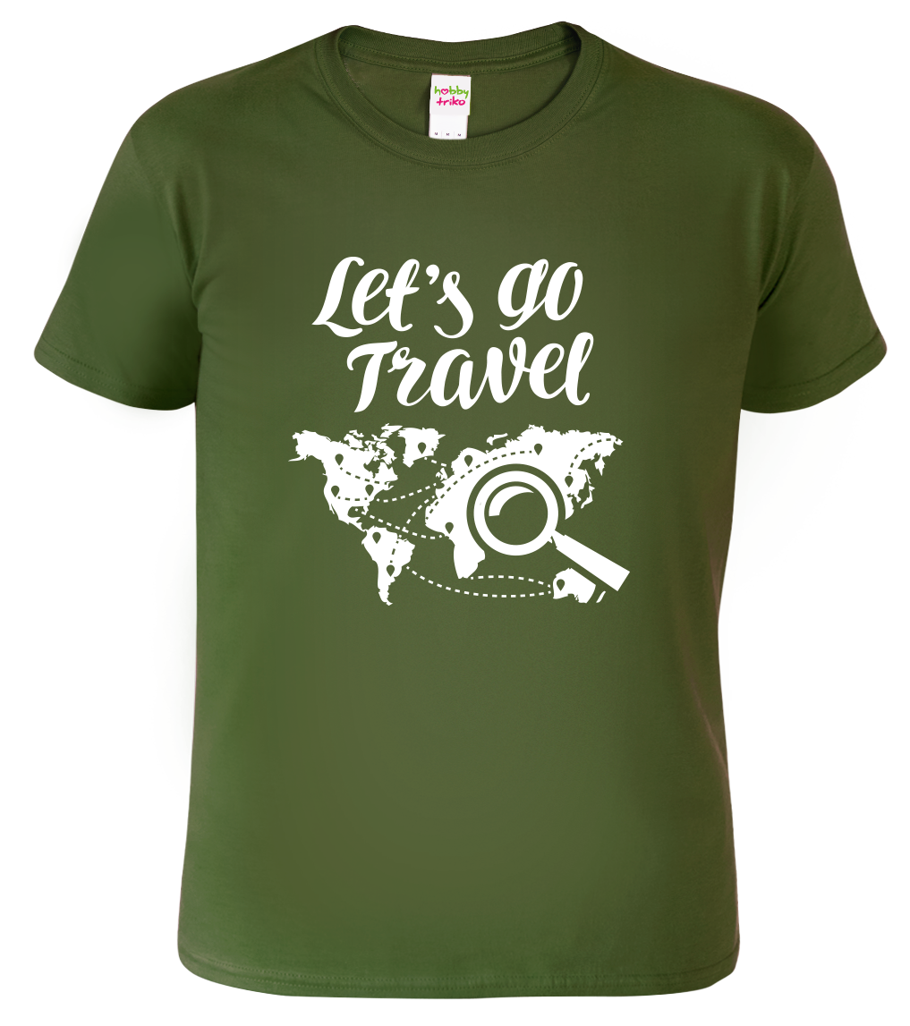 Pánské cestovatelské tričko - Let's Go Travel Velikost: 2XL, Barva: Military (69)