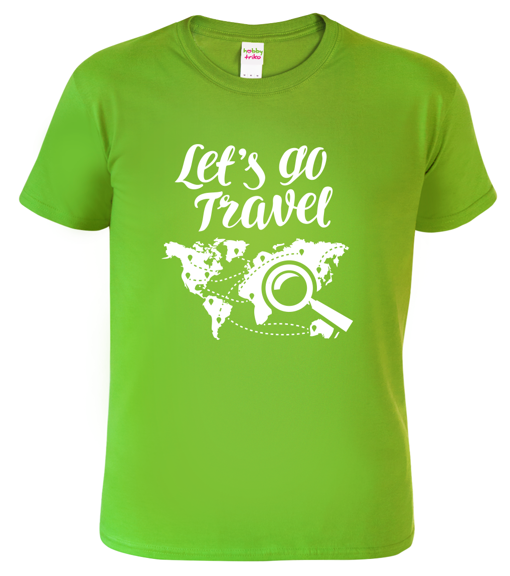 Pánské cestovatelské tričko - Let's Go Travel Velikost: XL, Barva: Apple Green (92)