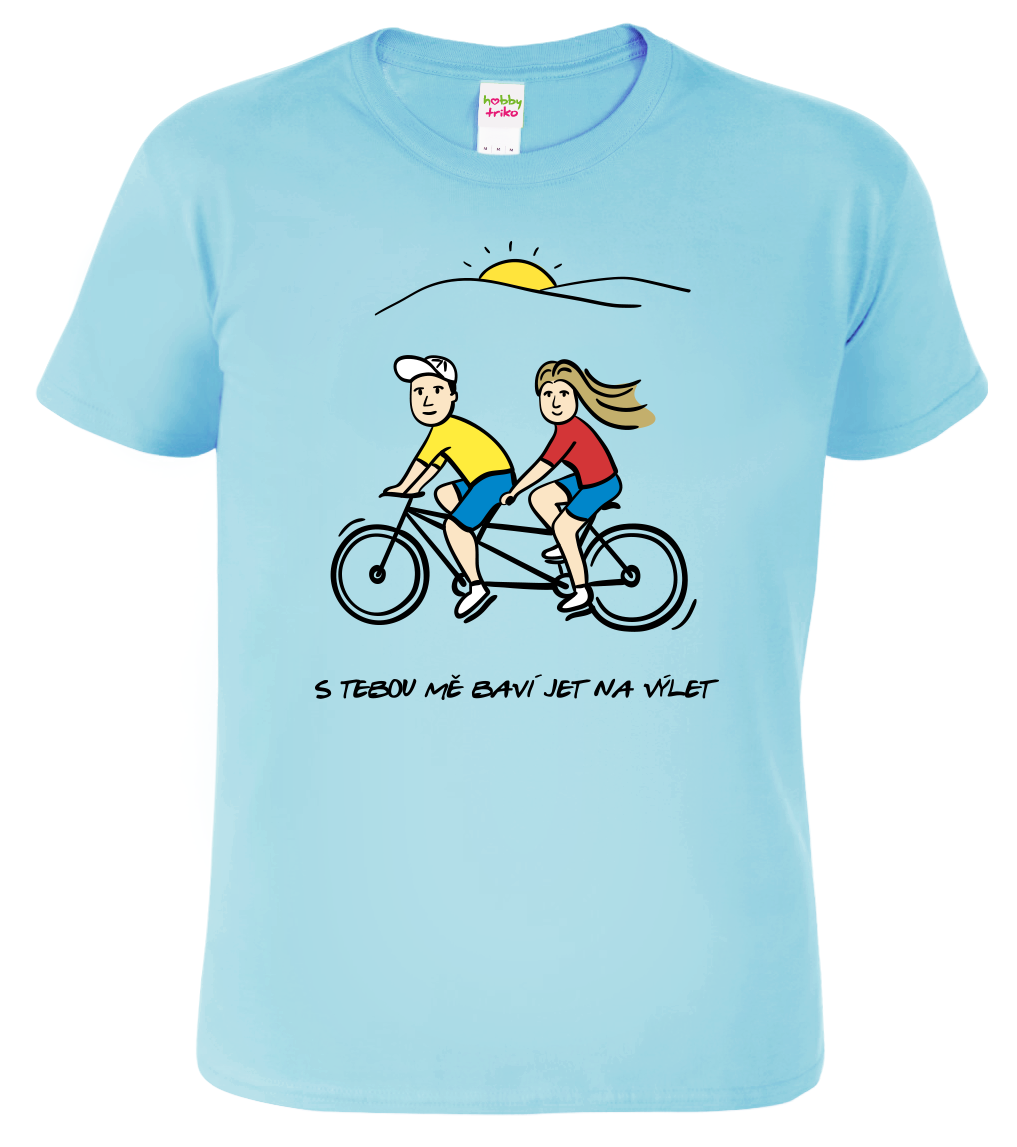 Dětské tričko pro cyklistu - Dvojkolo Velikost: 6 let / 122 cm, Barva: Nebesky modrá (15)