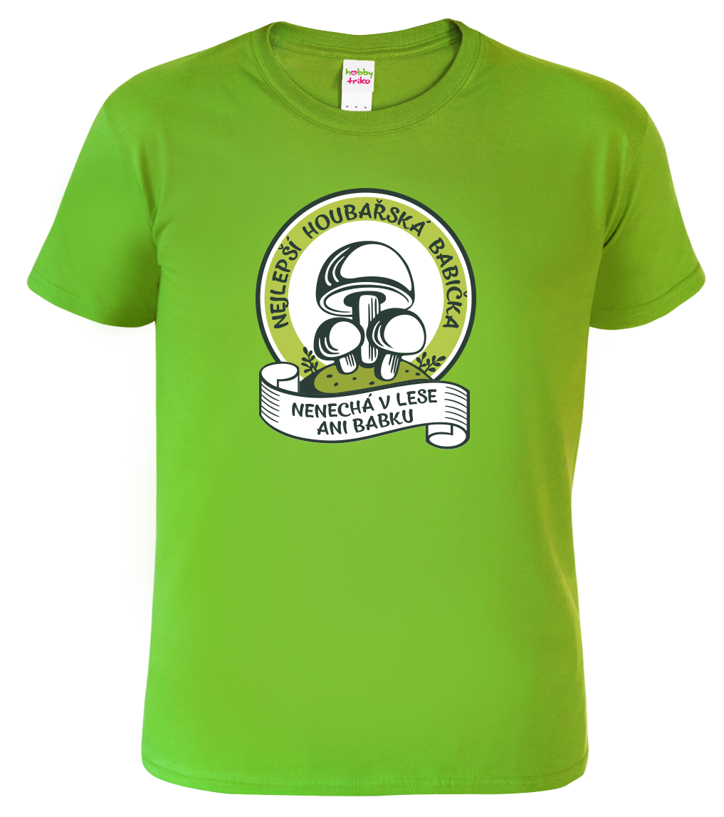 Tričko pro babičku - Nejlepší houbařská babička Velikost: XL, Barva: Apple Green (92), Střih: pánský