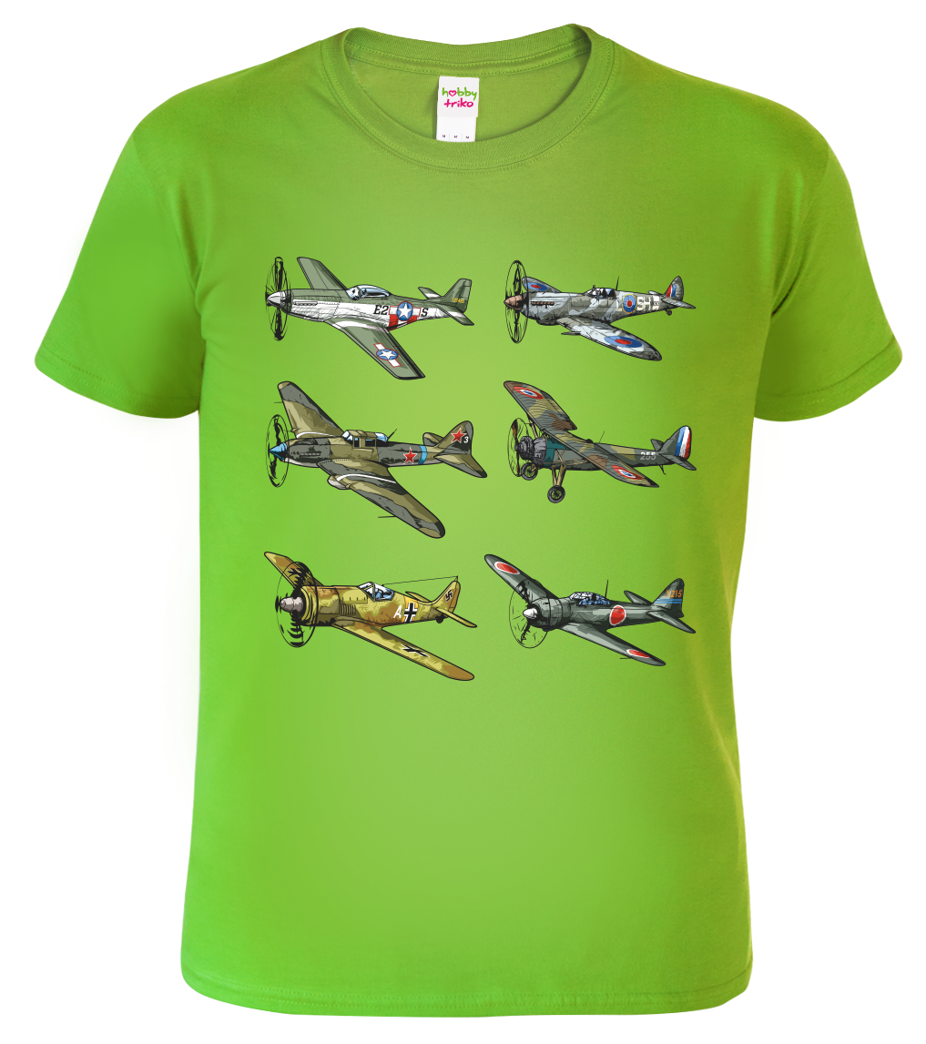 Tričko s letadlem - Letadla Velikost: 4XL, Barva: Apple Green (92)