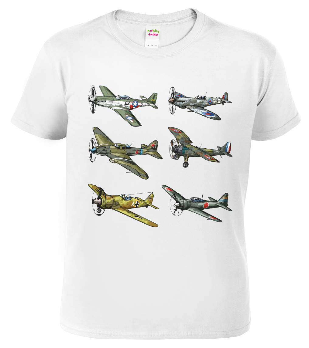 Tričko s letadlem - Letadla Velikost: L, Barva: Bílá