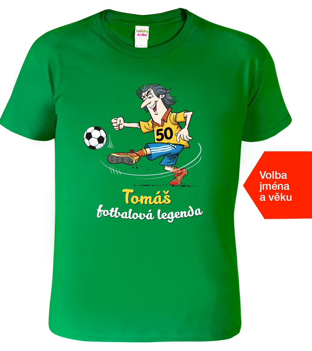 Tričko pro fotbalistu se jménem - Fotbalová legenda Velikost: S, Barva: Středně zelená (16)