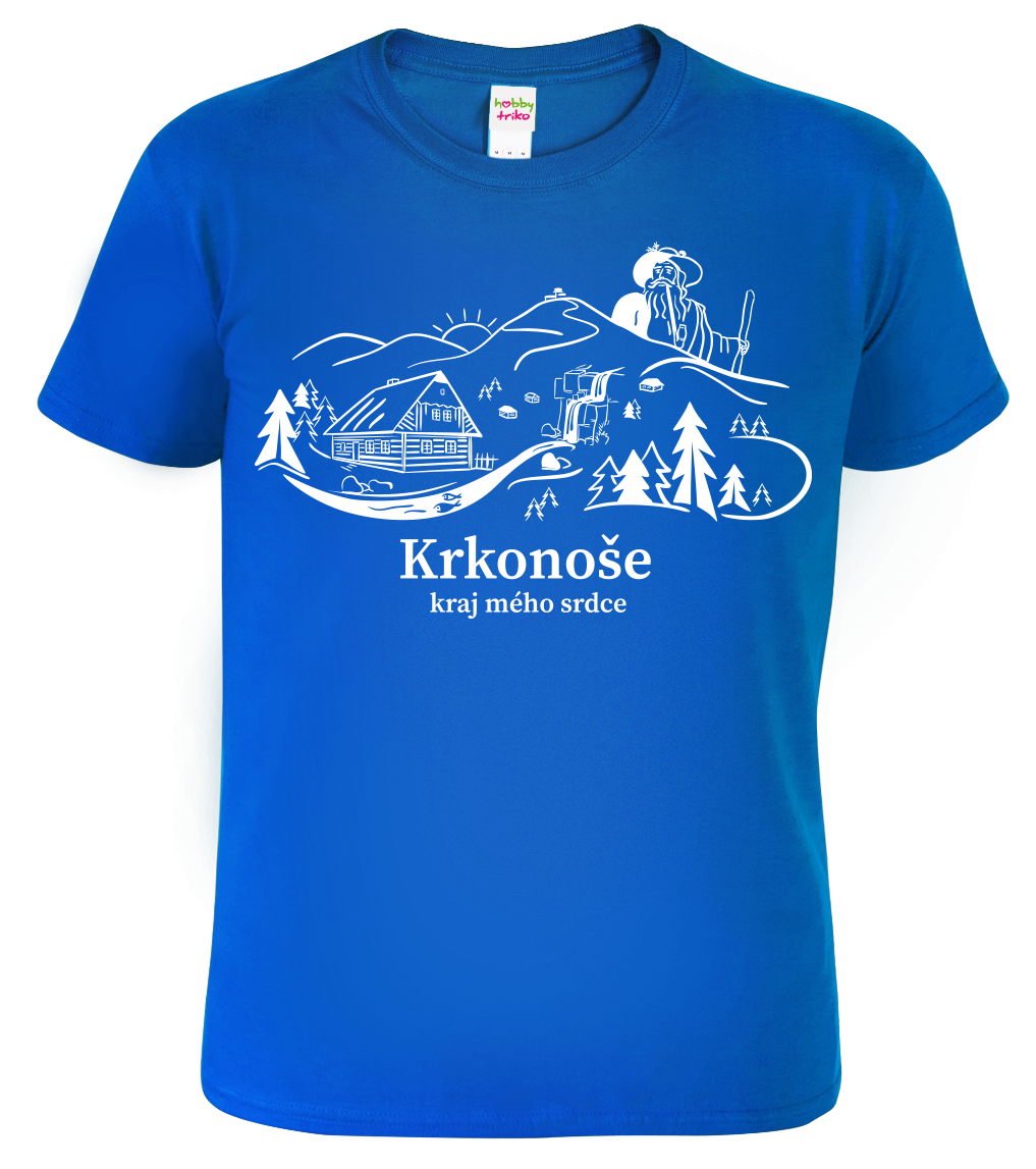Pánské tričko - Krkonoše Velikost: XL, Barva: Královská modrá (05)