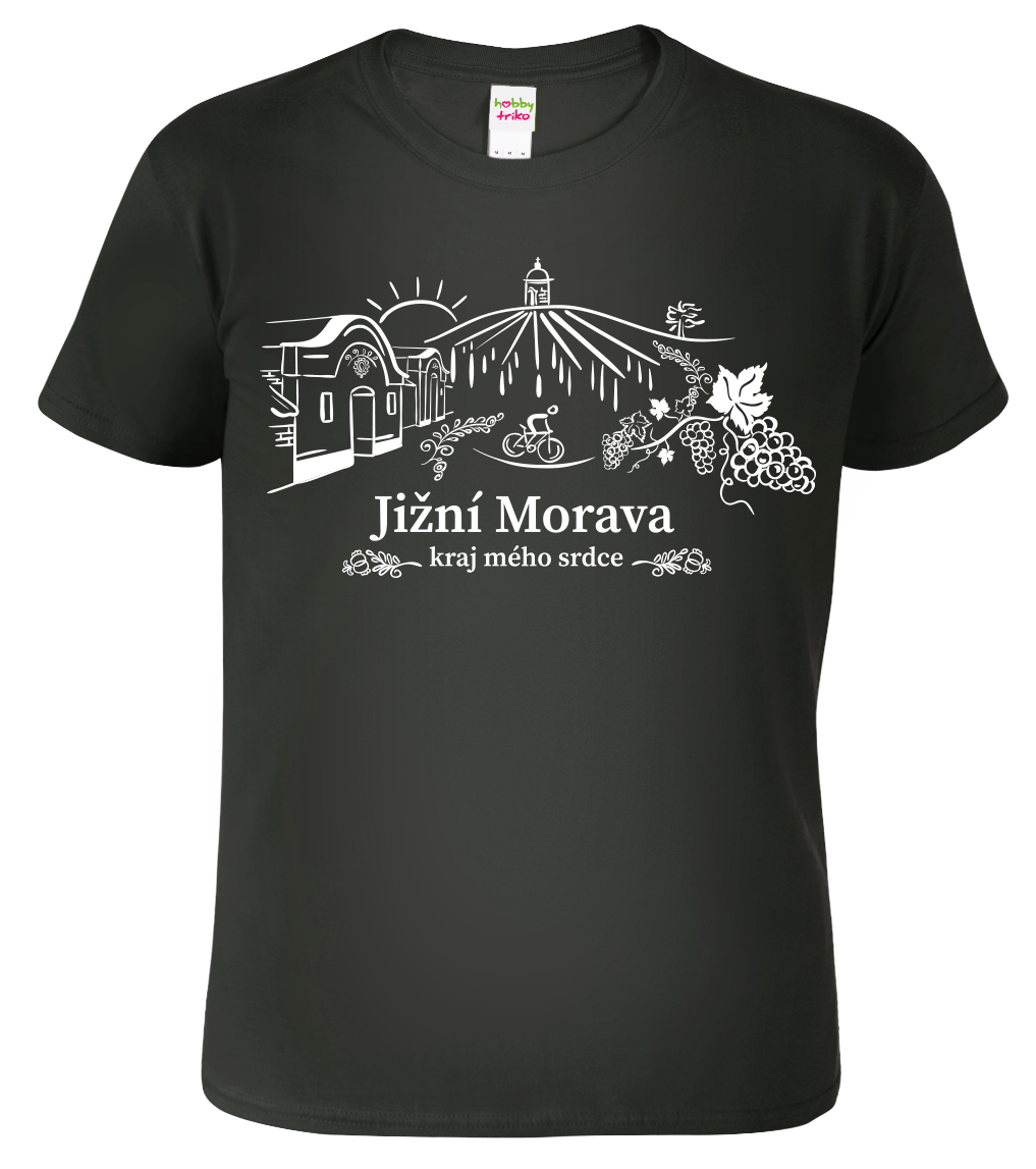 Pánské tričko - Jižní Morava Velikost: M, Barva: Černá (01)