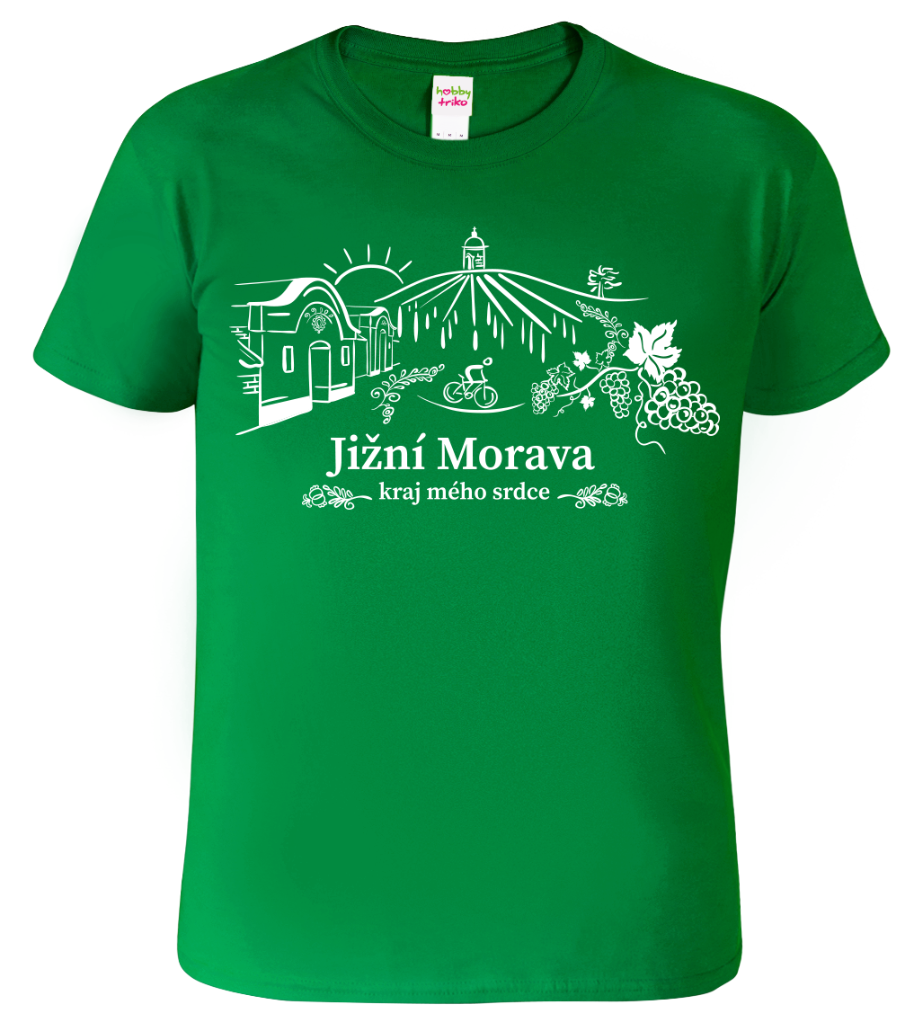Pánské tričko - Jižní Morava Velikost: S, Barva: Středně zelená (16)