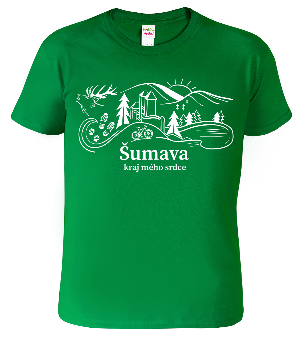 Pánské tričko - Šumava Velikost: S, Barva: Středně zelená (16)