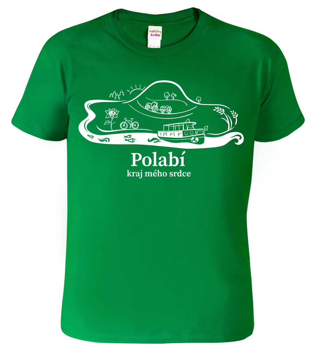 Pánské tričko - Polabí Velikost: M, Barva: Středně zelená (16)