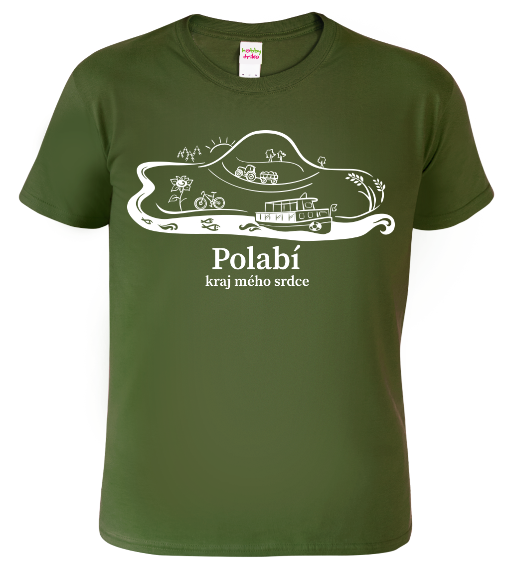 Pánské tričko - Polabí Velikost: M, Barva: Military (69)