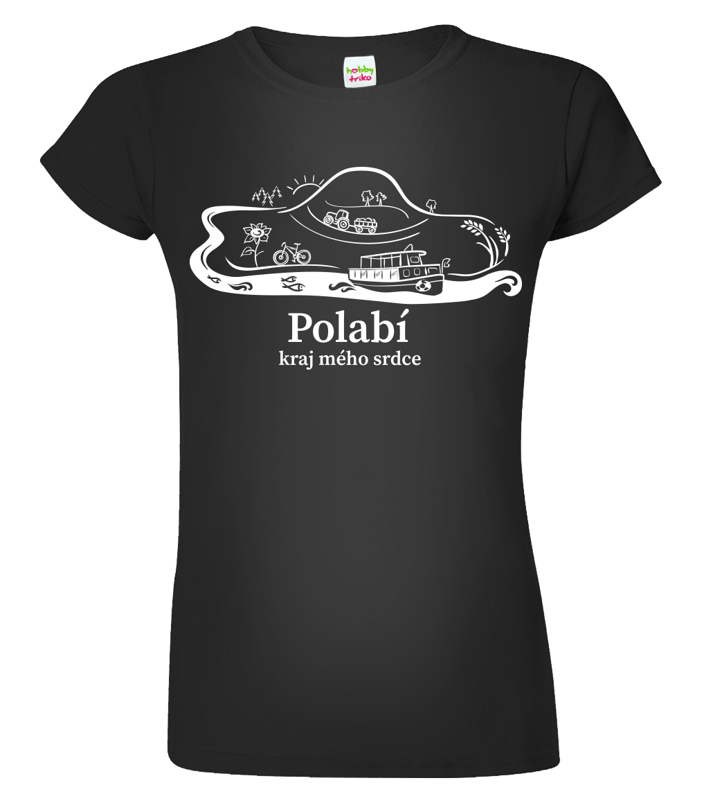 Dámské tričko - Polabí Velikost: 2XL, Barva: Černá (01)