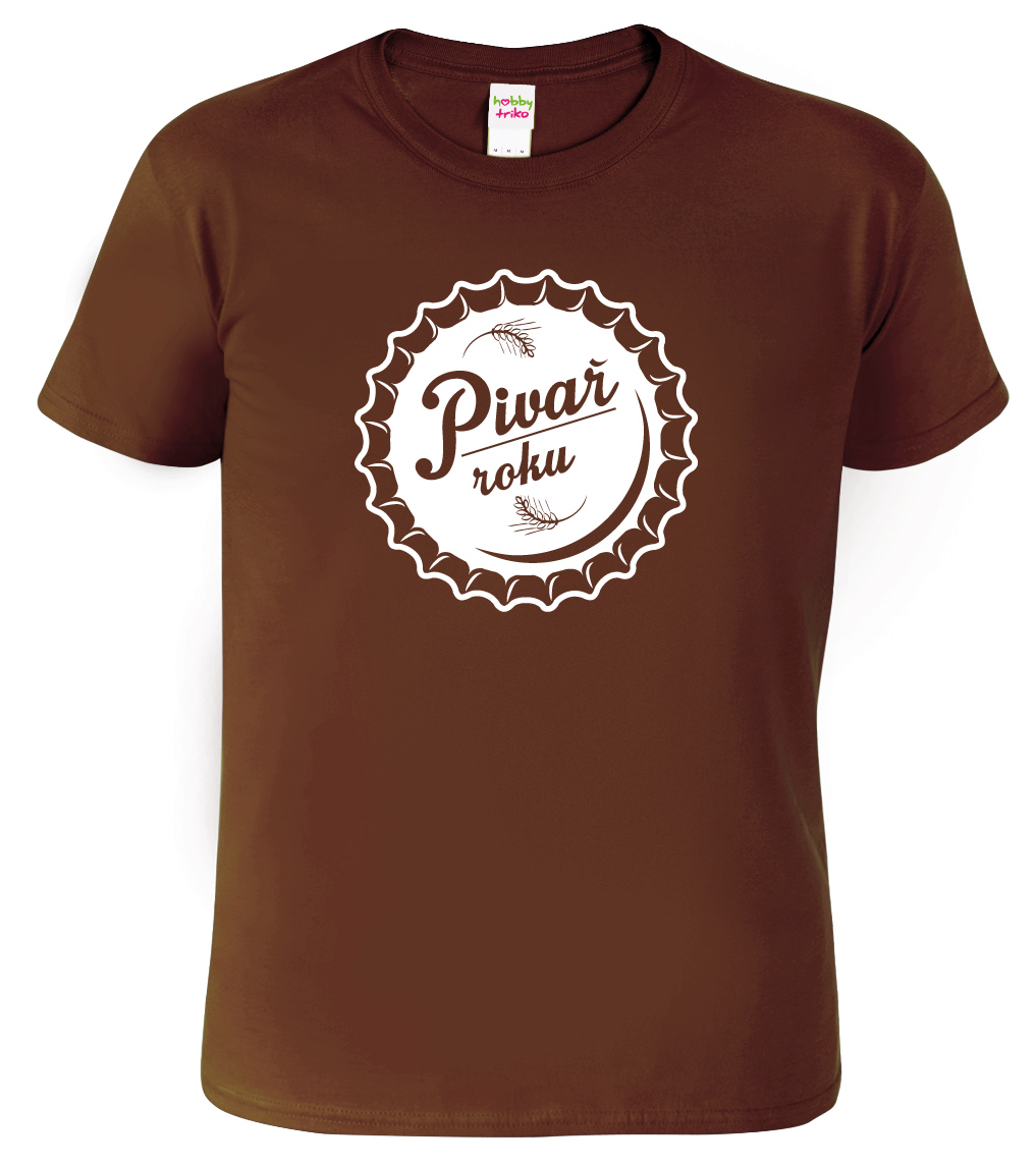 Pivní tričko - Pivař roku Velikost: S, Barva: Čokoládová (38)