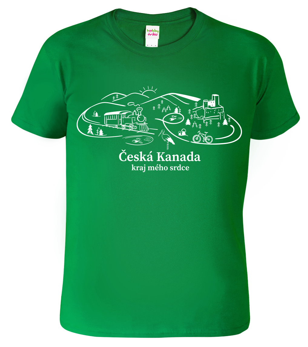Pánské tričko - Česká Kanada Velikost: 2XL, Barva: Středně zelená (16)