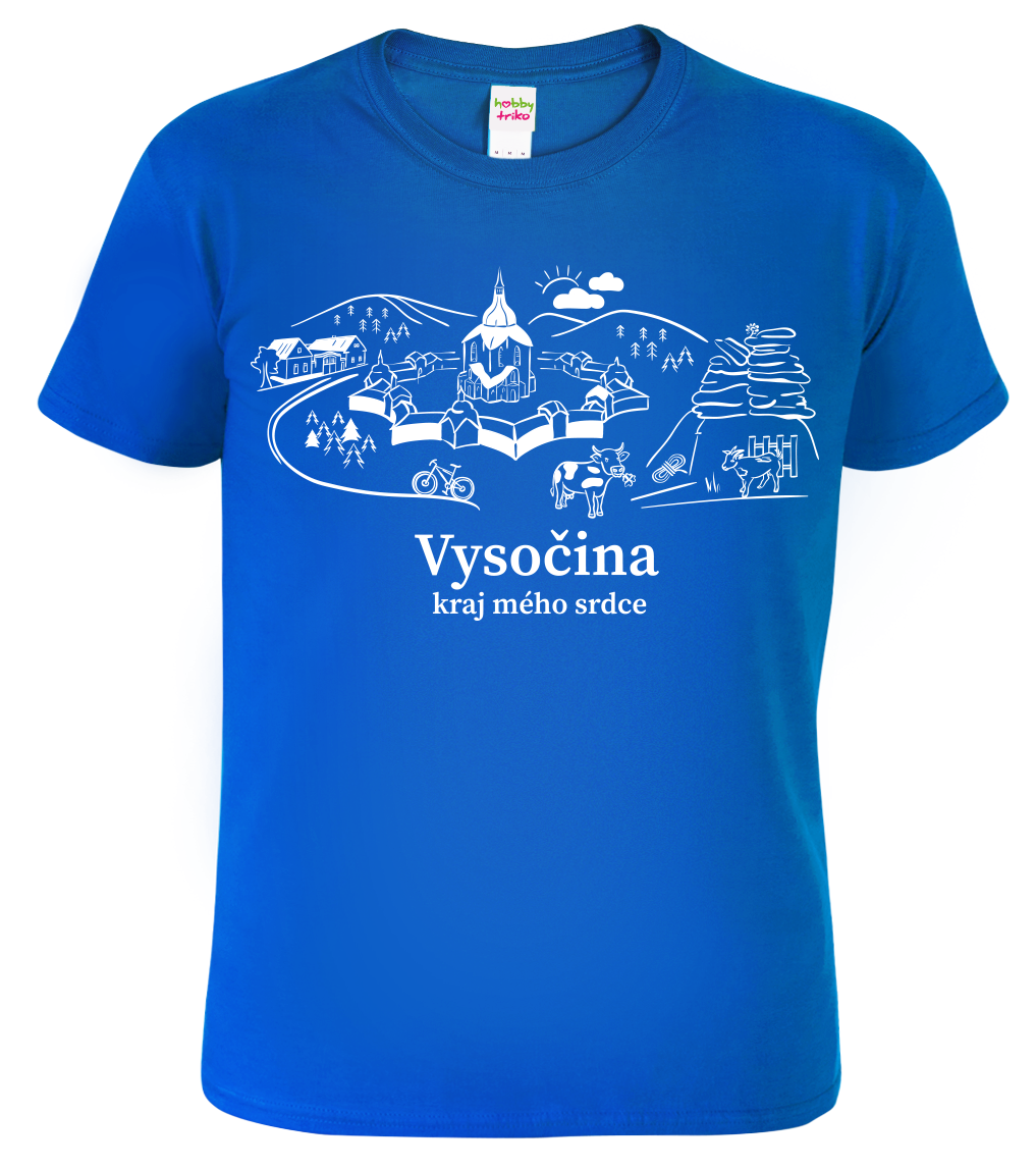 Pánské tričko - Českomoravská vysočina Velikost: XL, Barva: Královská modrá (05)