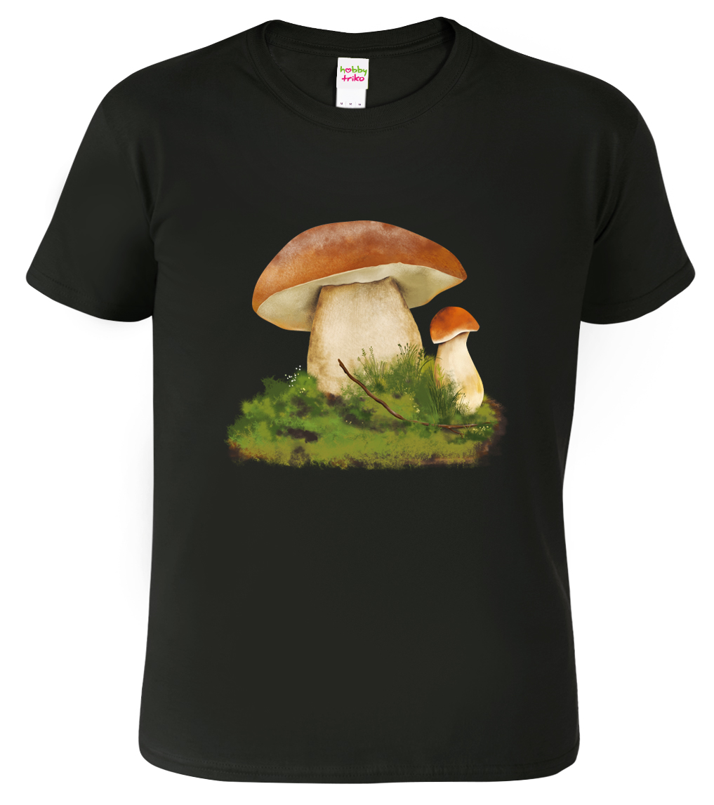 Tričko pro houbaře - Hřib smrkový Velikost: M, Barva: Černá (01)