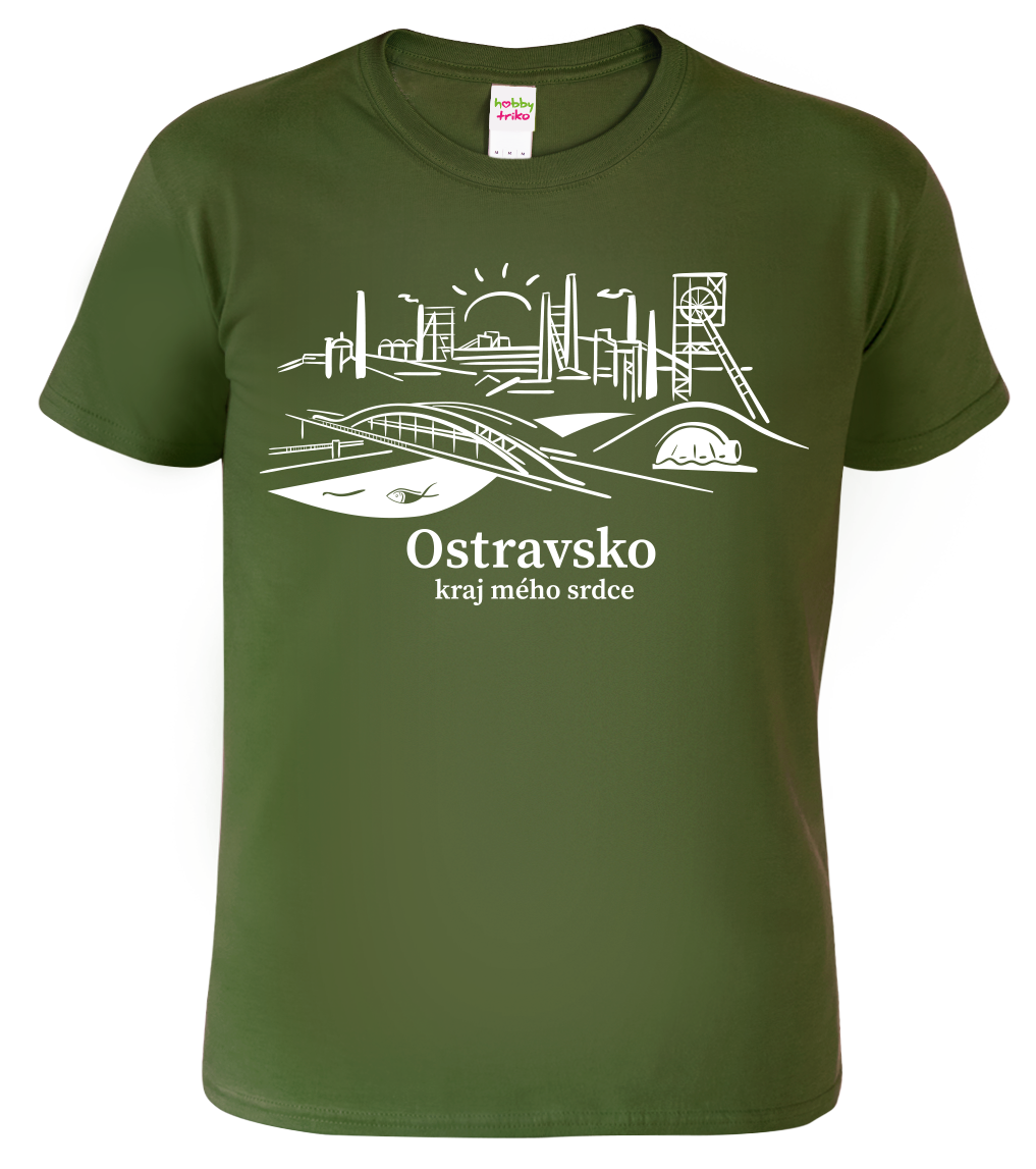 Pánské tričko - Ostravsko Velikost: L, Barva: Military (69)