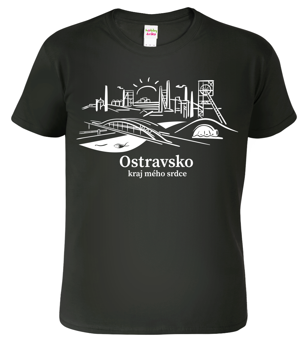 Pánské tričko - Ostravsko Velikost: XL, Barva: Černá (01)