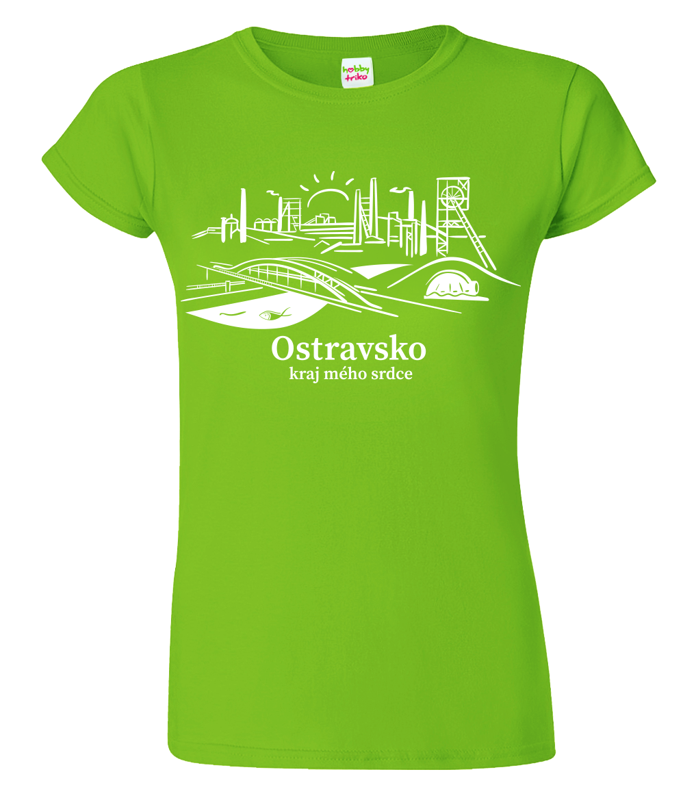 Dámské tričko - Ostravsko Velikost: M, Barva: Apple Green (92)