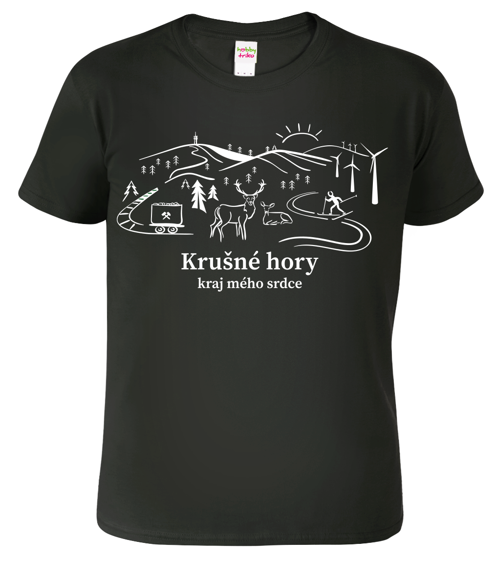 Pánské tričko - Krušné hory Velikost: 4XL, Barva: Černá (01)