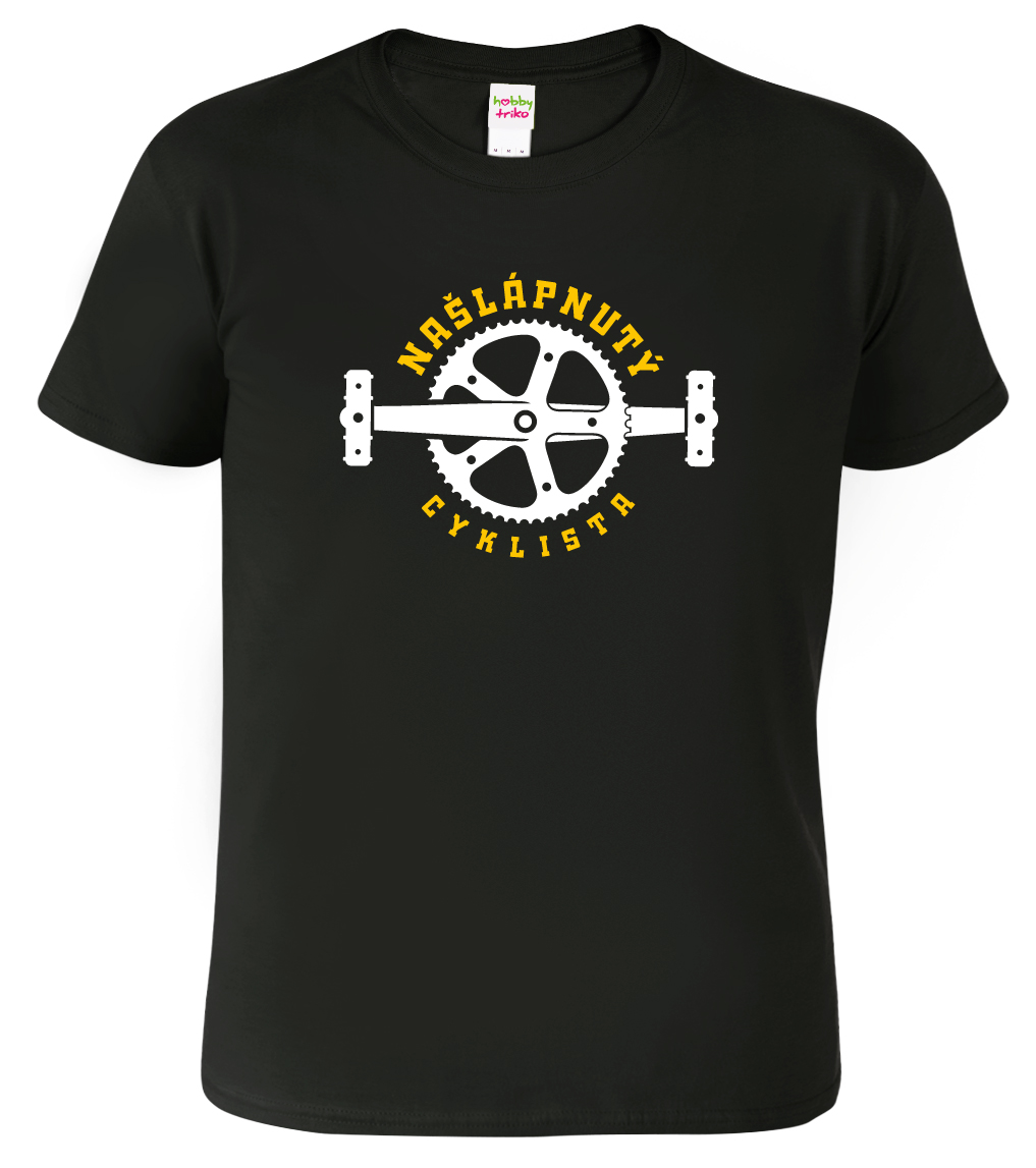 Pánské tričko pro cyklistu - Našlápnutý cyklista Velikost: S, Barva: Černá (01)