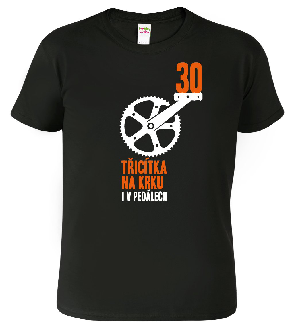 Pánské tričko pro cyklistu - Třicítka na krku Velikost: S, Barva: Černá (01)