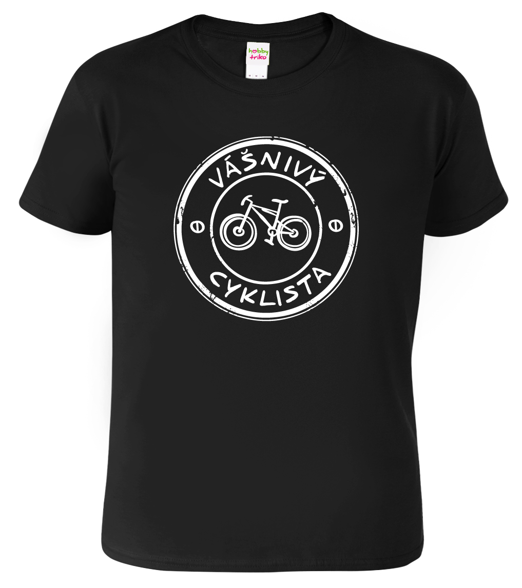 Dětské tričko pro cyklistu - Vášnivý cyklista Velikost: 4 roky / 110 cm, Barva: Černá (01)