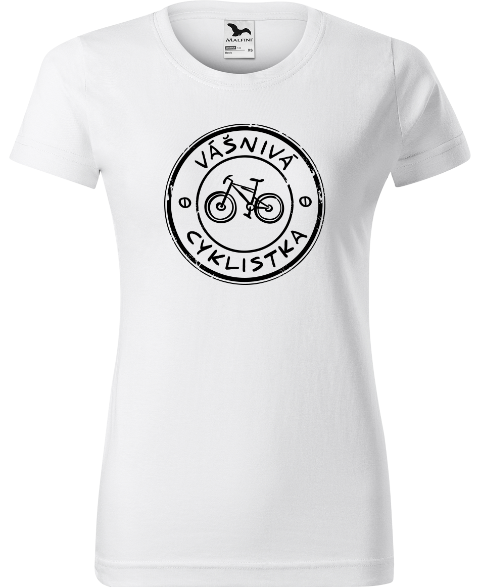 Dámské tričko pro cyklistku - Vášnivá cyklistka Velikost: 4XL, Barva: Bílá (00)