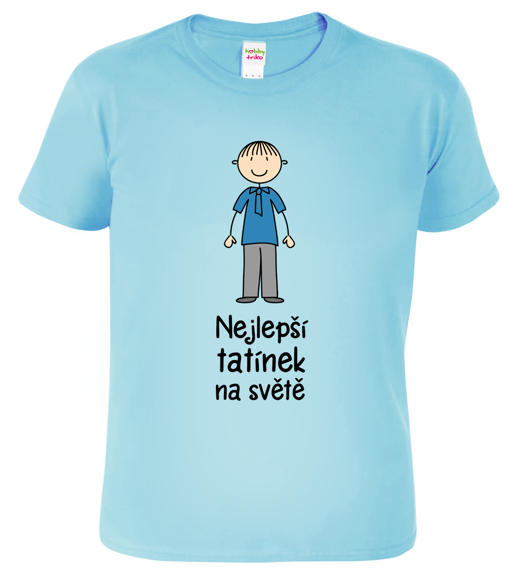 Tričko pro tatínka - Nejlepší tatínek na světě Velikost: S, Barva: Nebesky modrá (15)
