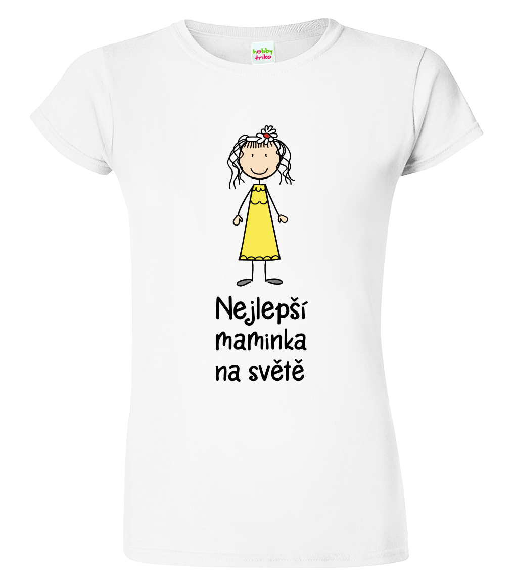Tričko pro maminku - Nejlepší maminka na světě Velikost: S, Barva: Bílá, Střih: dámský