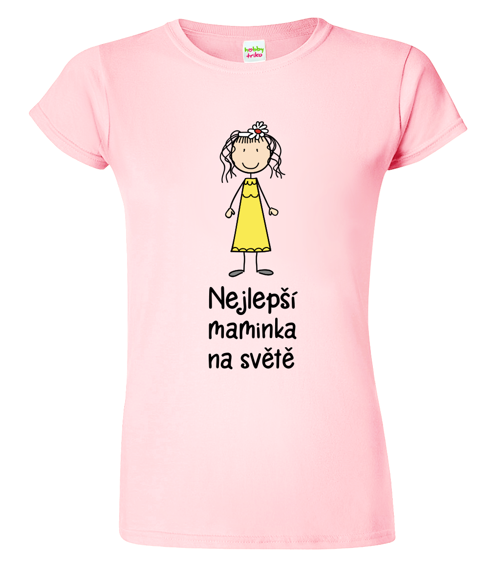 Tričko pro maminku - Nejlepší maminka na světě Velikost: XL, Barva: Růžová (30), Střih: dámský