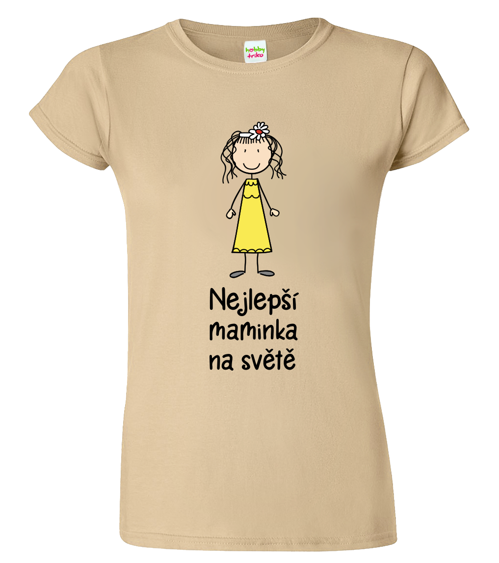 Tričko pro maminku - Nejlepší maminka na světě Velikost: S, Barva: Béžová (51), Střih: dámský
