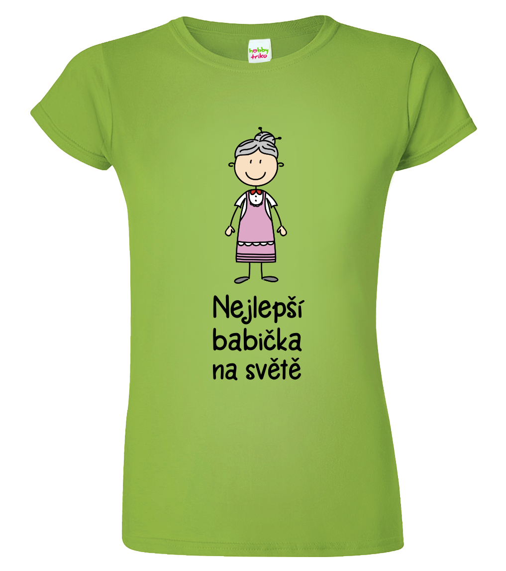 Tričko pro babičku - Nejlepší babička na světě Velikost: XL, Barva: Apple Green (92), Střih: dámský