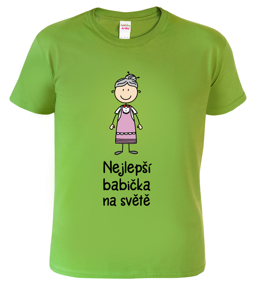 Tričko pro babičku - Nejlepší babička na světě Velikost: S, Barva: Apple Green (92), Střih: pánský