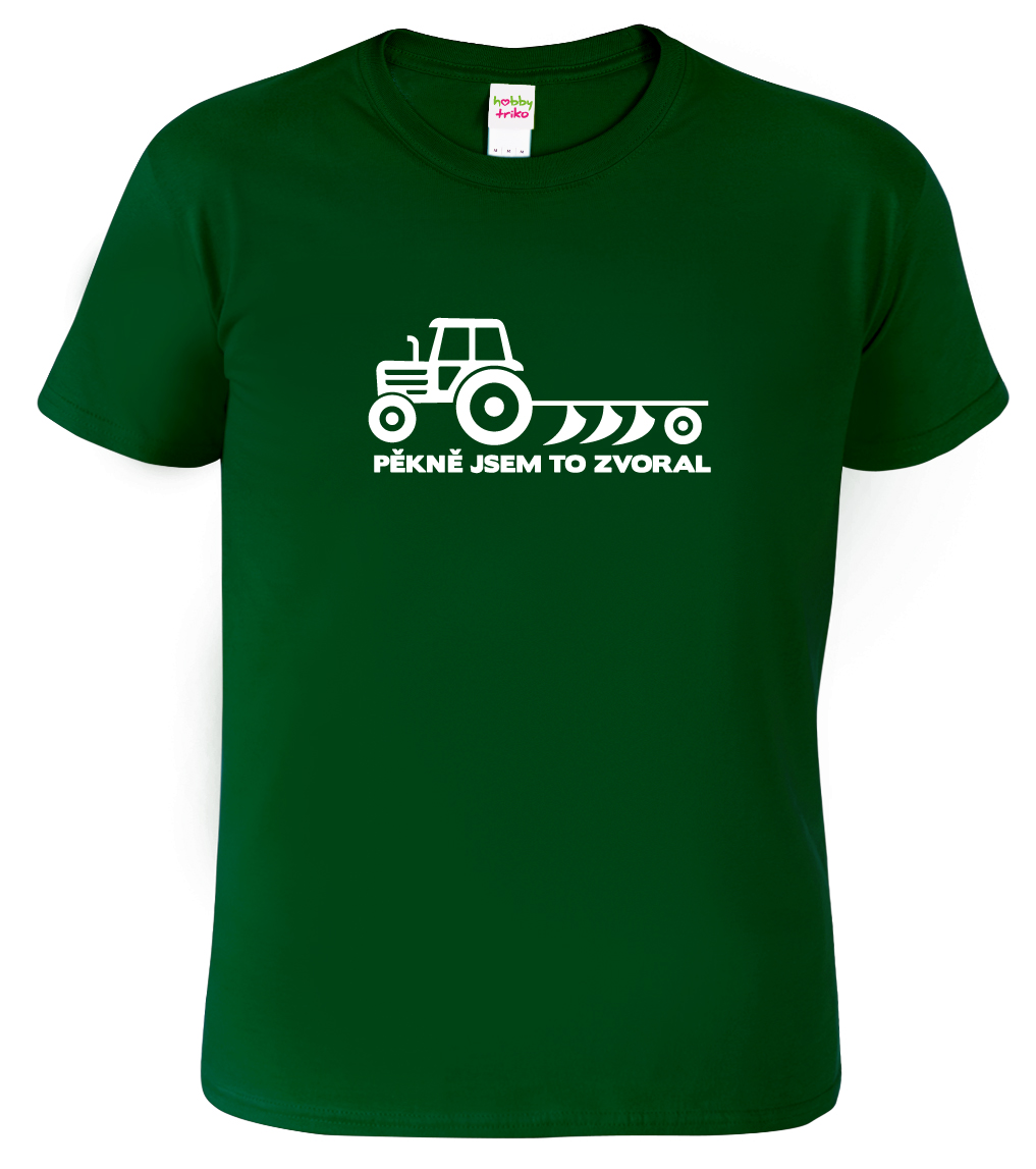Tričko (nejen) pro zemědělce - Pěkně jsem to zvoral Velikost: L, Barva: Lahvově zelená (06)
